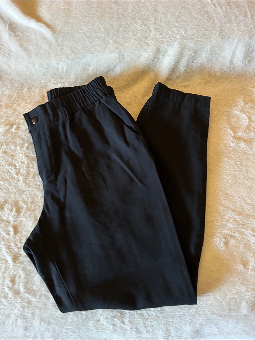 a new day Black Women's Elastic Waist Straight Pants